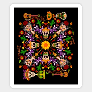 Day of the dead mandala for a cheerful Mexican holiday celebration Sticker